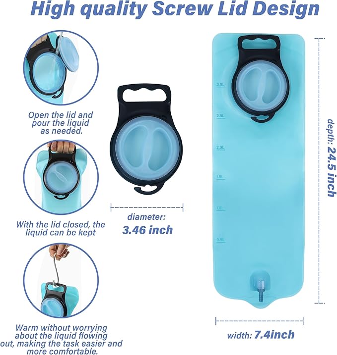 TopQuaFocus 3Qt Home Coffee Enema Bag kit with 6.5FT Silicone Tube Portable Enema Bag for Men Women Colon Cleansing Shower Enemas-StrideForce Fitness