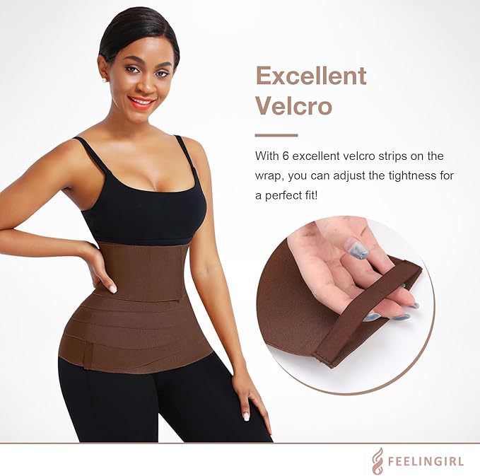 FeelinGirl Waist Trainer for Women Trimmer Belt Waist Cincher Tummy Wrap Plus Size Snatch Me Up Bandage Body Shaper-StrideForce Fitness