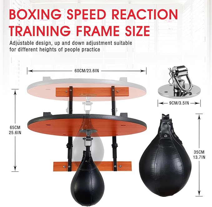 INNOLIFE Adjustable Speed Bag Platform Heavy Duty Wall Mount Speed Bag Platform Kit 24" with Speed Ball for Boxing Training Workout Fitness Stress Relief-StrideForce Fitness