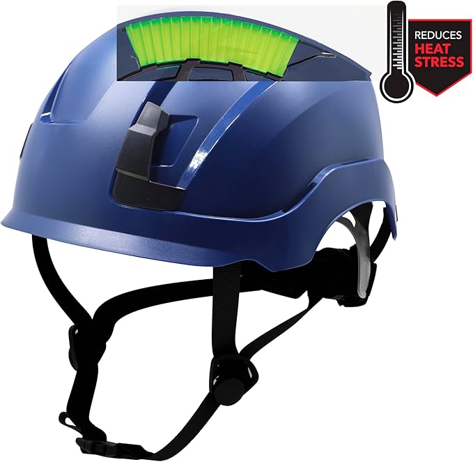 GE Safety Helmet, Impact Absorbing Tech, Adjustable Ratchet, ANSI Type 1, Memory Foam Padding, Hard Hats Protection, Lightweight, Durable, Chin Strap, Comfortable Fit OSHA Approved-StrideForce Fitness