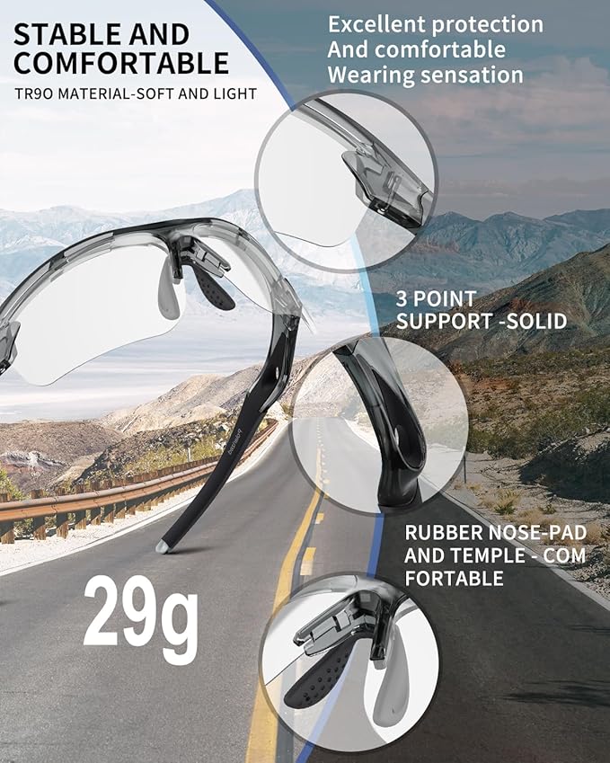 Polarized Sports Sunglasses for Men Women,UV400 Protection Sunglass for Running Cycling Fishing Hiking TR90-StrideForce Fitness