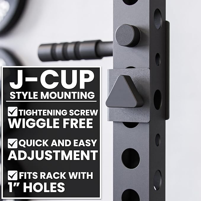 Synergee Dip Station Set of 2 Dip Bar Attachments for Power Racks. Compatible with 2x2 Tube Racks with 1" Holes. Max Capacity 350lbs.-StrideForce Fitness