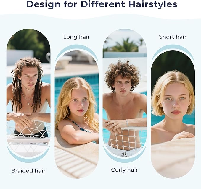 Firesara Fabric Swim Cap, High Elasticity Swimming Cap Keeps Hair Clean Breathable Fit Both Long Hair Short Hair, Swim Caps Woman Girls Men Kids One Size Hat-StrideForce Fitness