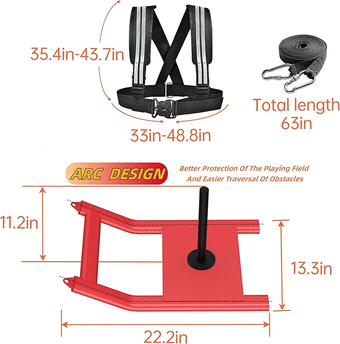 Weight Sled for Training - Heavy Duty Football Sled for Lineman, Sled Pull Workouts, Speed & Strength Training, Football Blocking Sled, Running Sled for Athletes, Weighted Sled for Outdoor & Indoor Workouts-StrideForce Fitness