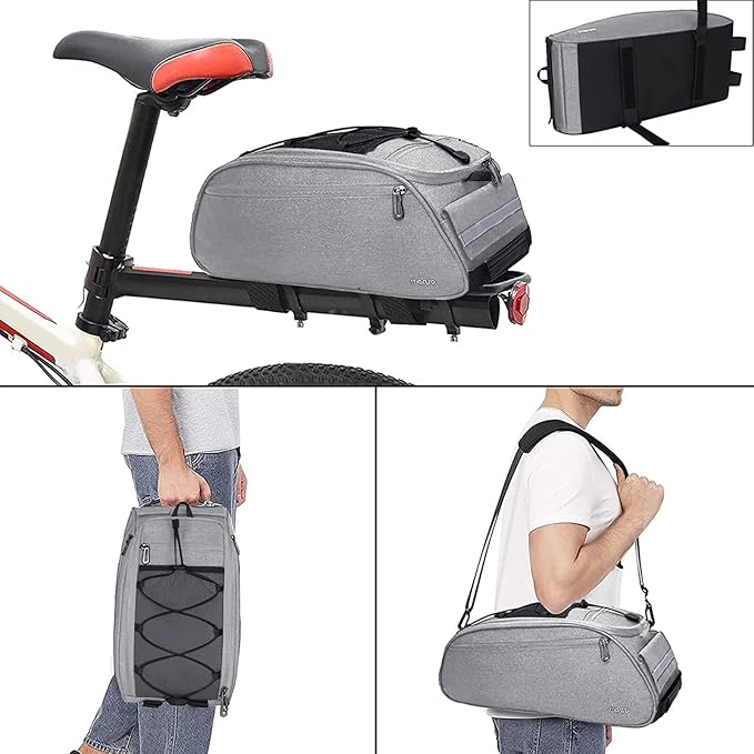 MOSISO Bike Rack Bag, Waterproof Bicycle Trunk Pannier Rear Seat Pouch Cycling Bike Carrier Backseat Storage Luggage Saddle Shoulder Bag-StrideForce Fitness