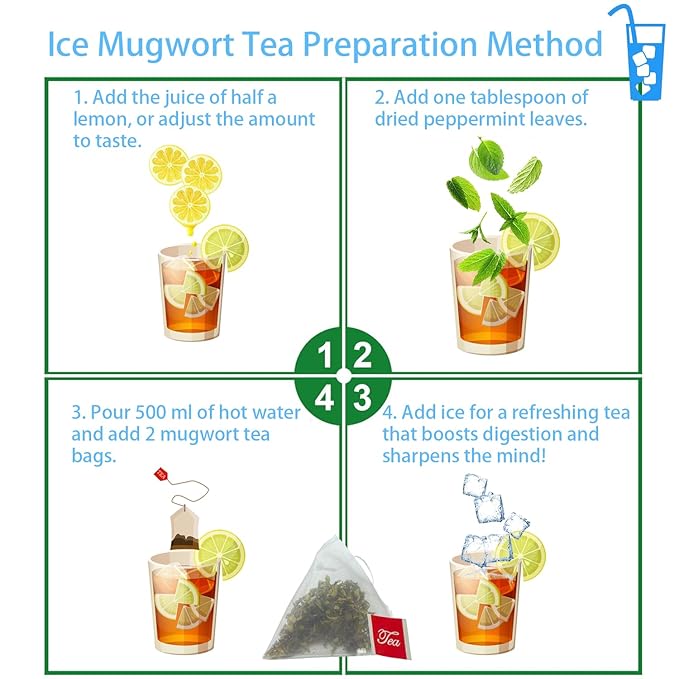 Samcci - Mugwort Tea Bag, 50 Teabags - 100% Natural Dried Mugwort leaves - No Sugar, No Caffeine, No Gluten, Vegan - Rich In Antioxidants-StrideForce Fitness