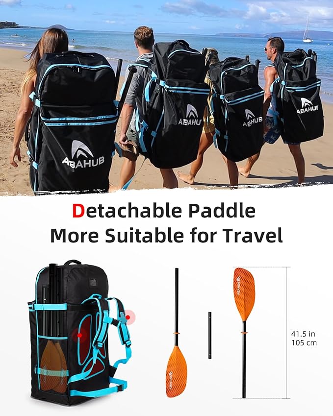 Abahub Adjustable Kayak Paddle 210-230 cm/ 230-250 cm Floating Kayaking Oars Boating Oars Canoeing Oars Black-StrideForce Fitness