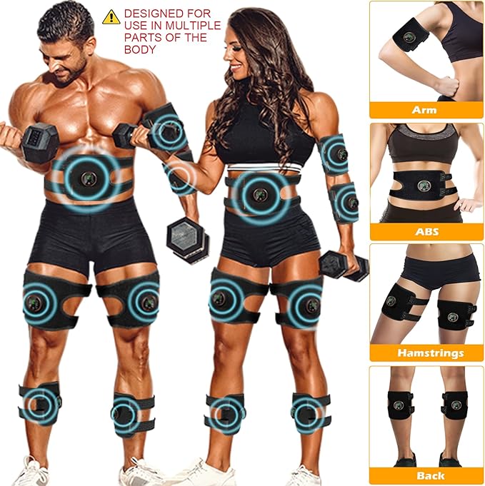 ABS Stimulator Muscle Toner Flex Fitness Belt for Arm Foot and Waist FDA Cleared AB Machine Abdominal Toning Ems (Green, One Size)-StrideForce Fitness