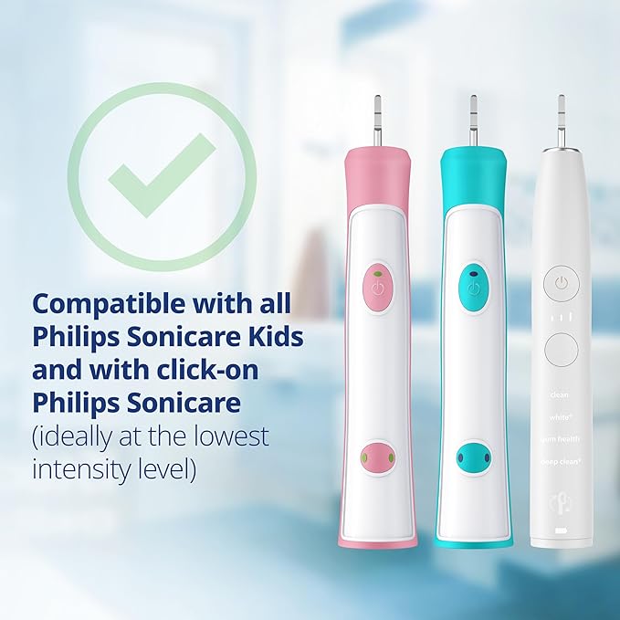 demirdental Kids Mini Toothbrush Heads Compatible with Philips Sonicare Compact Kids Toothbrush Heads - Replacement Heads Sensitive - Brush Heads from Ages 3 to 6 - Green - Replaces HX6038-8 Pack