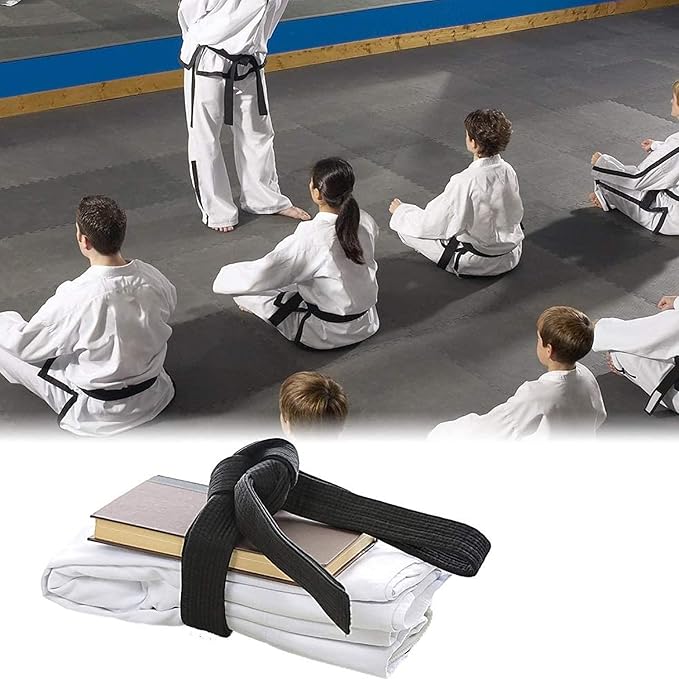 110 Inch Black Karate Belt, 280cm Taekwondo Solid Rank Martial Arts Belts Universal Fit for Judo/Karate/Taekwondo-StrideForce Fitness