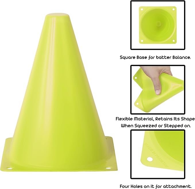 Cones for Sports Training, 7 Inches Tall & Visible, Durable and Easy to Handle Sports Cones, Ideal for All Kinds of Training Cones Activities and Field Practice Sport-StrideForce Fitness
