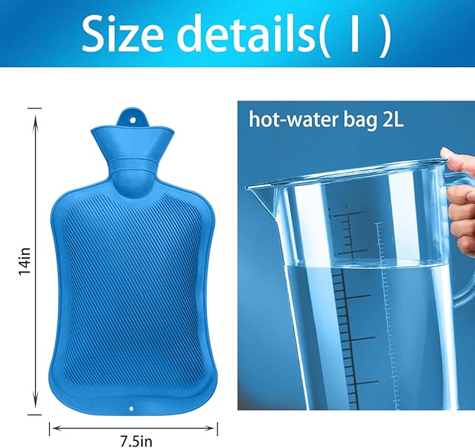 Coffee Enema Bag Kit, Douche Bag Combination Kit for Men and Women 5ft PVC Hose, 2L Capacity Water Colon Detox Cleanse Kit (Blue, 2L)-StrideForce Fitness