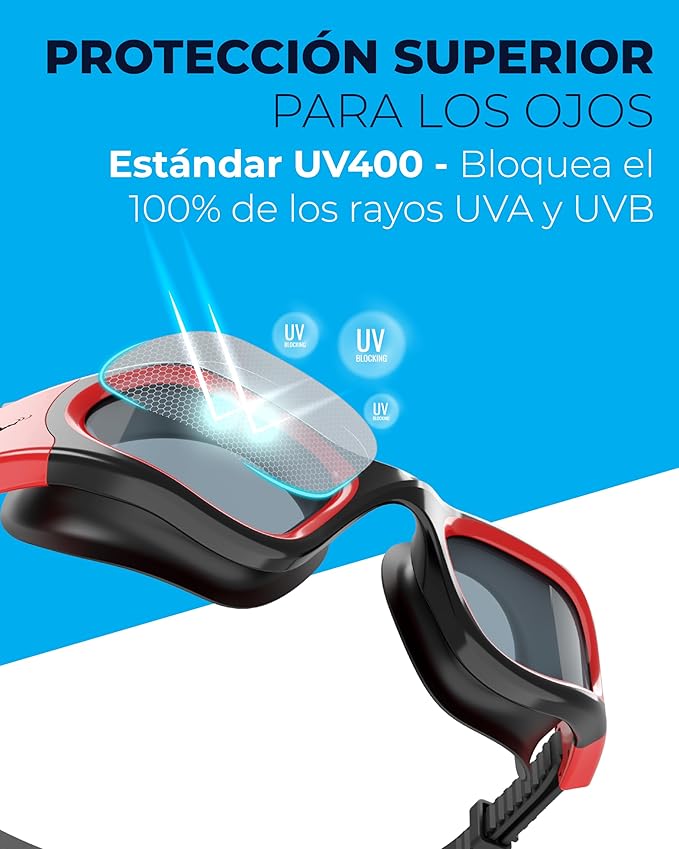 AqtivAqua Swimming Goggles, DX Wide View Swim Goggles for Adult Men Women, Anti Fog No Leaking-StrideForce Fitness