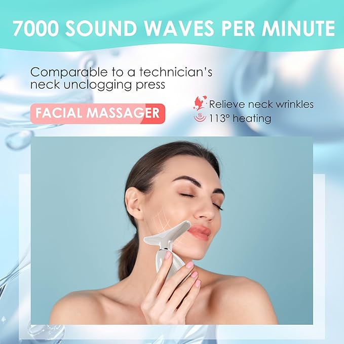Facial Massager Red-Light-Therapy-for-Face and Neck, Face 𝖲 culpting Wand with 7 Color (Champagne)-StrideForce Fitness