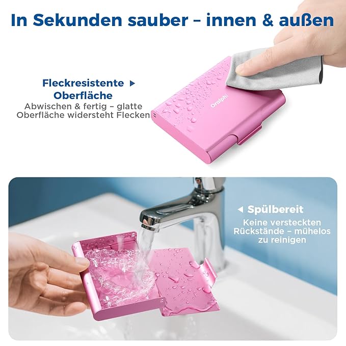 Aluminum Retainer Case for Invisalign Aligners, Partial Mouth Guard Case Denture Retainer Container Case Holder with Vent Holes, Slim Orthodontic Aligner Case for Traveling-1 Pack Pink