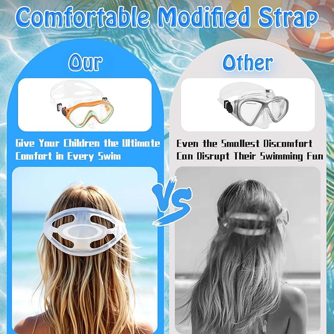 Kids Swim Goggles with Nose Cover -Diving Mask Leak-Proof Design for Boys Girls Ages 5-15 | Anti-Fog & UV Protection Swimming Glasses-StrideForce Fitness