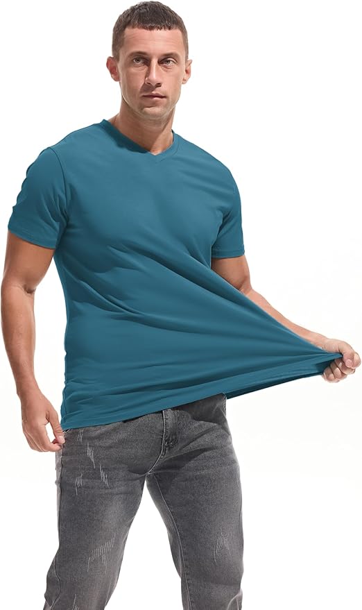 VEIISAR Premium V Neck T Shirts for Men - Modern Fitted Tees Vneck Undershirts-StrideForce Fitness