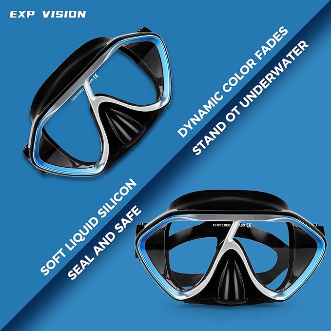 Scuba Diving Mask for Adults - Premium Anti-Fog Snorkeling Mask Comfortable & Leak-Proof Swim Goggles with Nose Cover for Scuba Diving, Snorkeling & Underwater Adventures-StrideForce Fitness