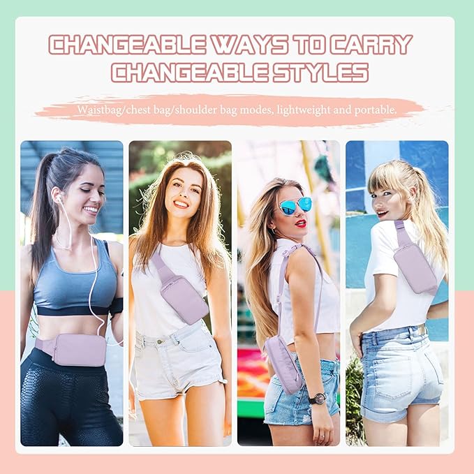 MoKo Fanny Packs for Women Men, Fashion Running Waist Packs, Crossbody Mini Bag Fanny Pack Belt Bag with Adjustable Strap for Running Outdoors Workout Travel Hiking Cycling-StrideForce Fitness