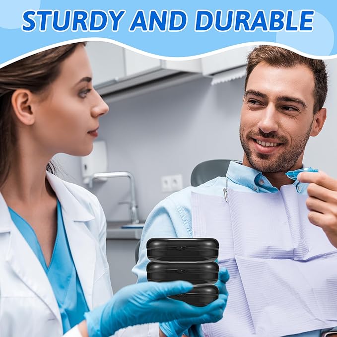 Sherr 120 Pcs Dental Retainer Case with Holes Black Denture Case Mouth Guard Holder False Teeth Container Multicolored Retainer Holder for Travel Office Home