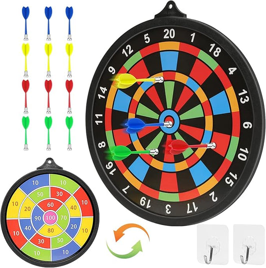 Magnetic Dart Board w/ 12 Darts, Toys for Boys Age 8-12, Safe Indoor Outdoor Games for Kids 8-12, Teen Gifts for 6 7 8 9 10 11 12 13 14 Year Old Boys Girls-StrideForce Fitness