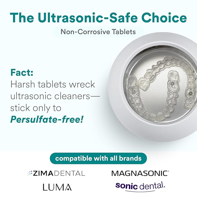 Weiss Naturals Retainer Cleaner Tablets, Invisalign Cleaner, Remove Stains, Odors & Plaque, PERSULFATE FREE Night Guard & Denture Cleaner 2-Month Supply, 60 Mint Scented Tablets
