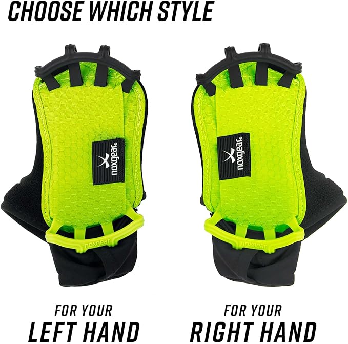 Noxgear Hand Held Phone Holder - Handheld Grip Phone Holder with Key Fob & Card Slot for Running, Jogging & Working Out - Compatible with All Phones - Machine Washable (Lime, Left Hand)