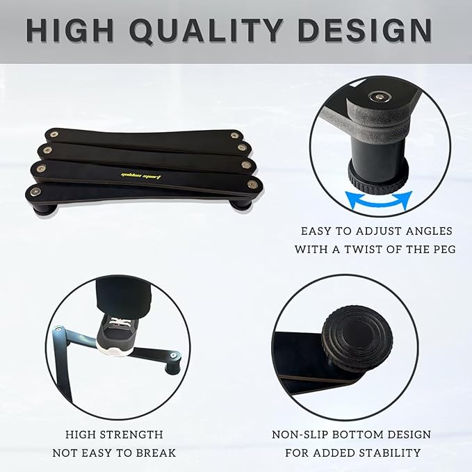 Lightweight Hockey Stick Handling Training Equipment for Enhanced Handling, for Puck Control - Solid, Portable, Durable and Multi-Angle Adjustable, Black-StrideForce Fitness