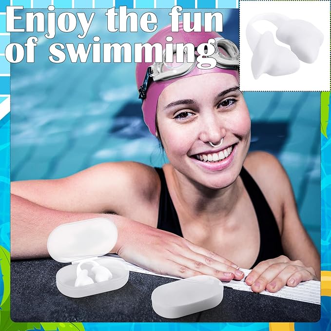 Soulchen 2 Pcs Swimming Nose Plugs Silicone Waterproof Painless Swim Nose Clip with Storage Box for Adults Kids Men Women Beginners-StrideForce Fitness
