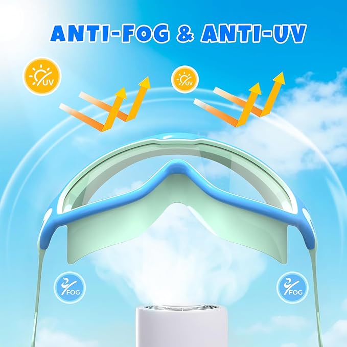 Swim Goggles for Kids 3-15 with Earplugs Large Frame Anti-Fog/UV Swimming Goggles for Boys Girls Toddler 2PCS-StrideForce Fitness