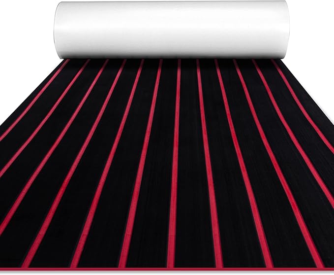 FOCEAN Boat Flooring EVA Foam Boat Decking Faux Teak Marine Flooring Boat Mat Boat Carpet Sheet for Motorboat RV Yacht Kayak Surfboard, 94.5"x 47.2"/35.4"/23.6"/15.7"-StrideForce Fitness