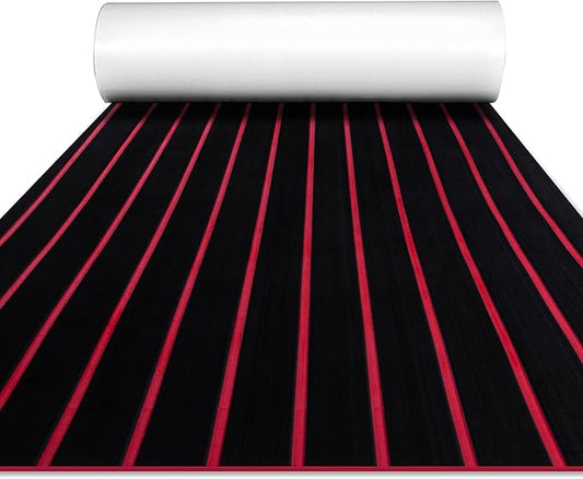 FOCEAN Boat Flooring EVA Foam Boat Decking Faux Teak Marine Flooring Boat Mat Boat Carpet Sheet for Motorboat RV Yacht Kayak Surfboard, 94.5"x 47.2"/35.4"/23.6"/15.7"-StrideForce Fitness