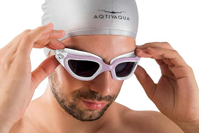 AqtivAqua Swimming Goggles, DX Wide View Swim Goggles for Adult Men Women, Anti Fog No Leaking-StrideForce Fitness