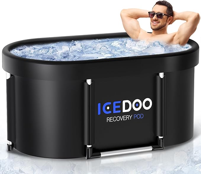 New Upgrade XL 139-Gallon Oval Ice Bath Tub - 6 Layered Portable Bathtub, Drop-In Bathtubs Foldable with Cover Cold Plunge Tub for Athletes, Home Gym, Outdoor Recovery Use.-StrideForce Fitness