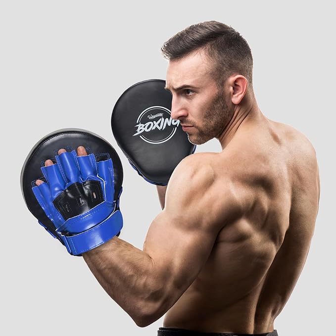 Valleycomfy Boxing Curved Focus Punching Mitts- Leatherette Training Hand Pads-StrideForce Fitness