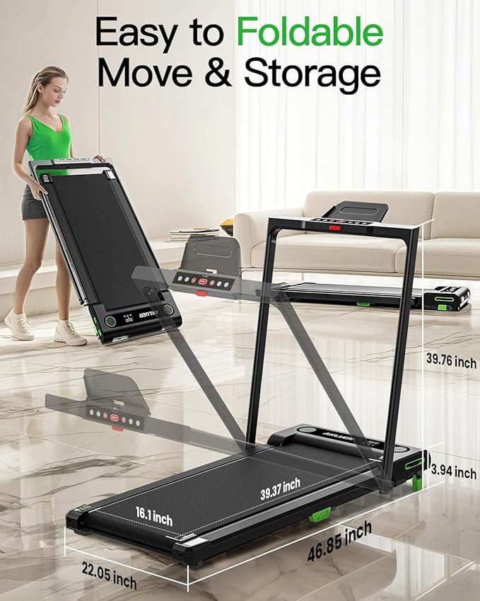 Walking Pad Treadmill, 330lbs Capacity, Compact Walking Pad, 2.5HP Desk Treadmills, 45dB Silent Operation, Foldable Treadmill with Remote Control, for Home Office-StrideForce Fitness