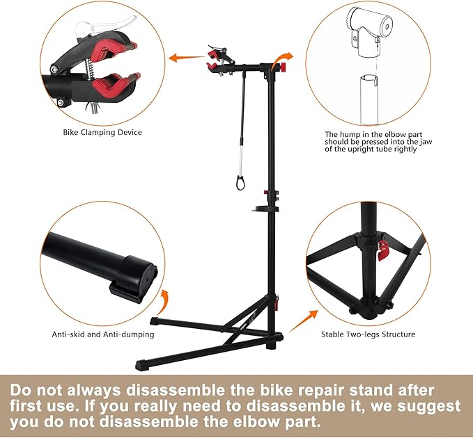 UNISKY Bike Repair Stand for Maintenance Height Adjustable Rack with Quick Release Bicycle Mechanics Maintenance Workstand-StrideForce Fitness