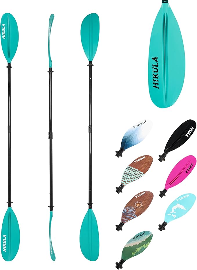 Adjustable Kayak Paddle with Carbon Shaft and PP Blade Available in 220-230/220-240/230-250cm Floating Lightweight Kayak Oars with Original Pattern-StrideForce Fitness