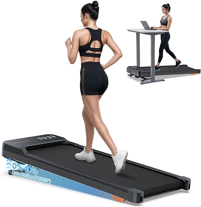 WELLFIT Walking Pad Treadmill with 10% Auto/Manual Incline for Home Office Apartment– 360 LBS Capacity, Under Desk Treadmill with Hiking Climbing Mode for Efficient Fat-Burn, Wide Running Belt-StrideForce Fitness