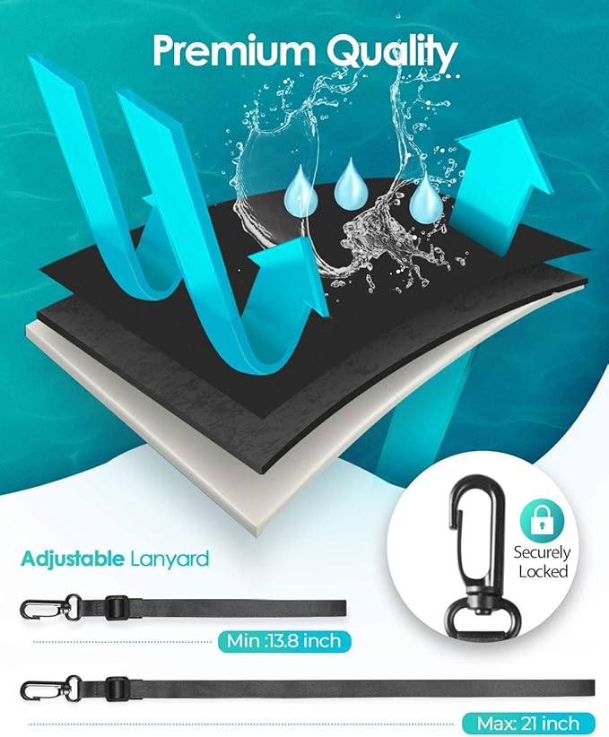 Hiearcool Waterproof Phone Pouch,Universal Waterproof Phone Case Dry Bag Travel Essentials for iPhone, Beach Accessories for Vacation Must Haves - Black&Navy-2 Pack-StrideForce Fitness