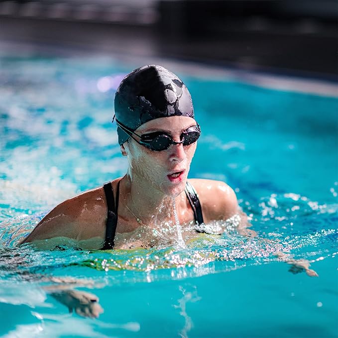 Syhood 6 Pieces Unisex Adult Silicone Swim Cap Waterproof Swimming Hat Non Slip Pool Hat Elastic Silicone Cap for Long and Short Hair-StrideForce Fitness