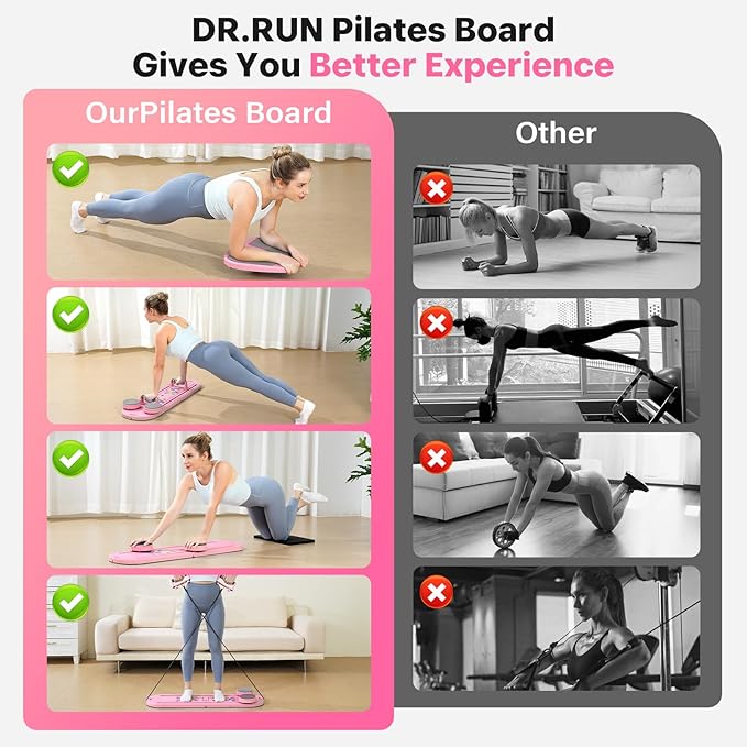 Pilates Board, Pilates Reformer Set, 7 in 1 Multifunctional Pilates Reformer Machine with Timer, Portable Foldable Pilates Board for Home Workout, Pilates Kit with Storage Bag-StrideForce Fitness
