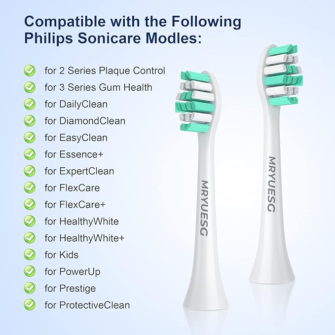 MRYUESG Toothbrush Replacement Heads Compatible with Philips Sonicare, 10 Pack, MRYUESG Electric Brush Head for Phillips Plaque Control