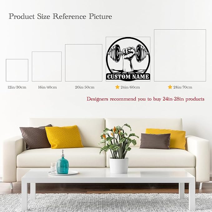 Customized Metal Gym Name Sign, Personalized Sports Room Wall Art,Metal Gym Sign,Unique Fitness Wall Sign, Gym Lovers Unique Gift, Gym Wall Art,Training Center Sign (Style-15)-StrideForce Fitness