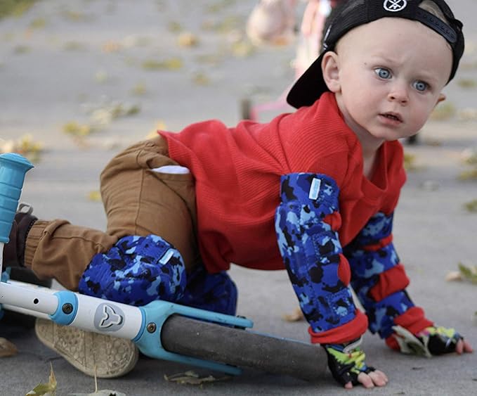 Soft-Style Kids Knee and Elbow Pads with Bike Gloves, Flexible Impact-Resistant Gear for Ages 2-11, Designed for Balance Bikes, Roller-Skating, and Skateboarding-StrideForce Fitness