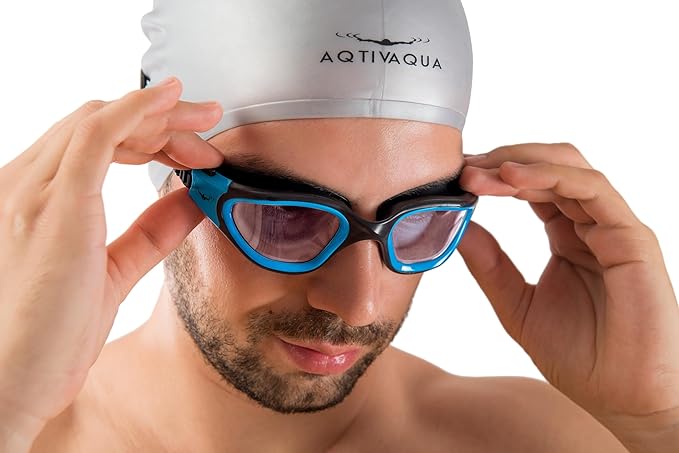 AqtivAqua Swimming Goggles, DX Wide View Swim Goggles for Adult Men Women, Anti Fog No Leaking-StrideForce Fitness