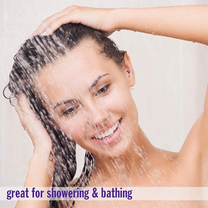 Mack's AquaBlock Swimming Earplugs, 3 Pair - Comfortable, Waterproof, Reusable Silicone Ear Plugs for Swimming, Snorkeling, Showering, Surfing and Bathing (Purple)-StrideForce Fitness