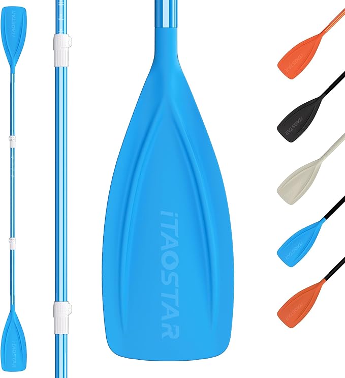 Paddle Board Paddle Detachable, Stand Up Paddle for Adults with Double Locks, Kayak Paddle Adjustable with Glass Fiber Blade, Floating Paddle Board Oar with Lightweight-StrideForce Fitness