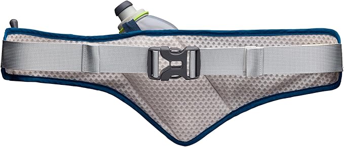 Nathan Peak Running Hydration Waist Pack Belt w/ Speed Draw Flask Water Bottle, 18oz/535 ml Push/Pull Race Cap, Expandable Zippered Stretch Pocket-StrideForce Fitness