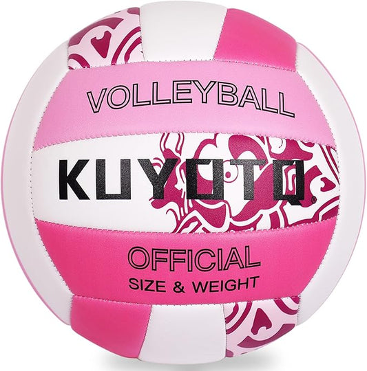 KUYOTQ Official Size 5 in&Outdoor Beach Volleyball,3MM Thickened Surface Soft Leather Youth Womens Mens Volleyball for Game Gym Training(Deflated)-StrideForce Fitness